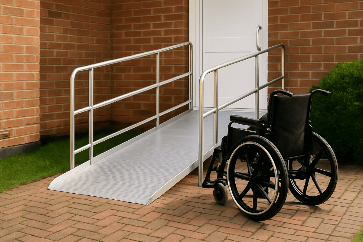 Threshold ramp creating safer access at a home entry